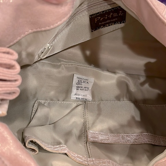 Pritzi Pink Blush Handbag. Has with a slight sparkle & Studs & Rhinestone - Picture 11 of 15